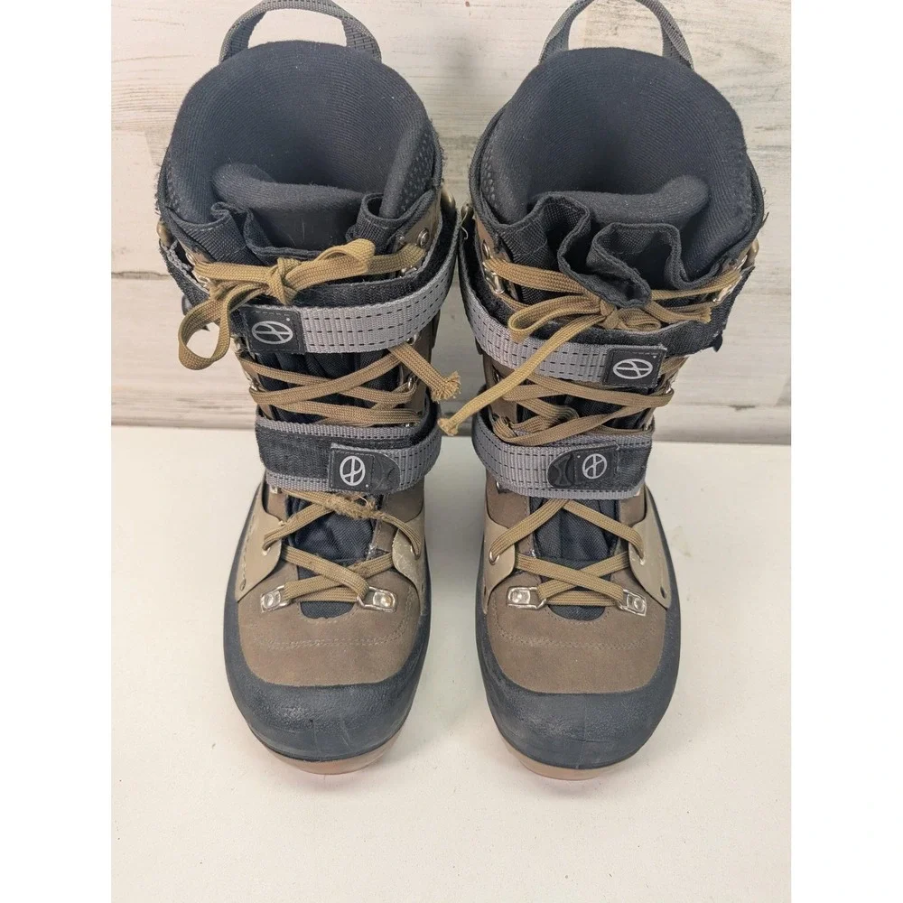 Marker Step-In Snowboard Boots Mens 10 US 43 EU Brown Lace Up Straps Step In